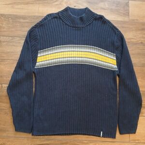 Vintage Aeropostale Sweater Mens Extra‎ Large Blue Mock Neck Ribbed 90s Y2K